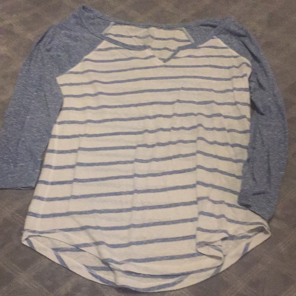 Blue and White Striped Shirt
